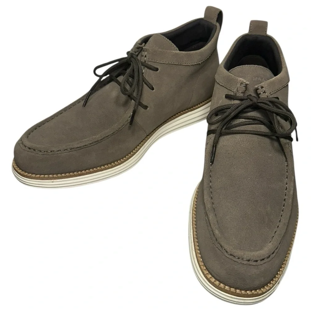 Cole Haan Men's Size 10 Wren Brown Gray Suede ØriginalGrand Moc Toe Chukka Boots